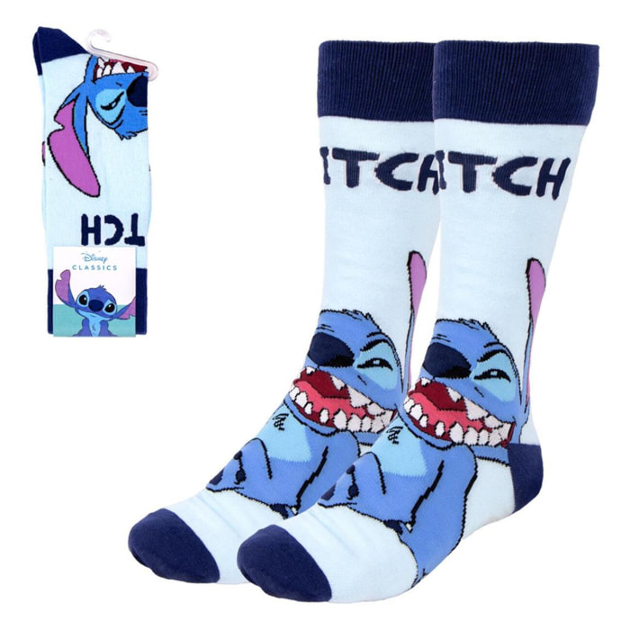 Calcetines Stitch - Color Azul Claro - Talla 36-43