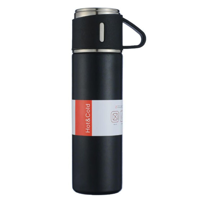 Bouteille isotherme en acier inoxydable 500ml Herzberg HG04210-BLK