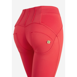 Pantaloni push up WR.UP® vita alta con bottoni e impunture