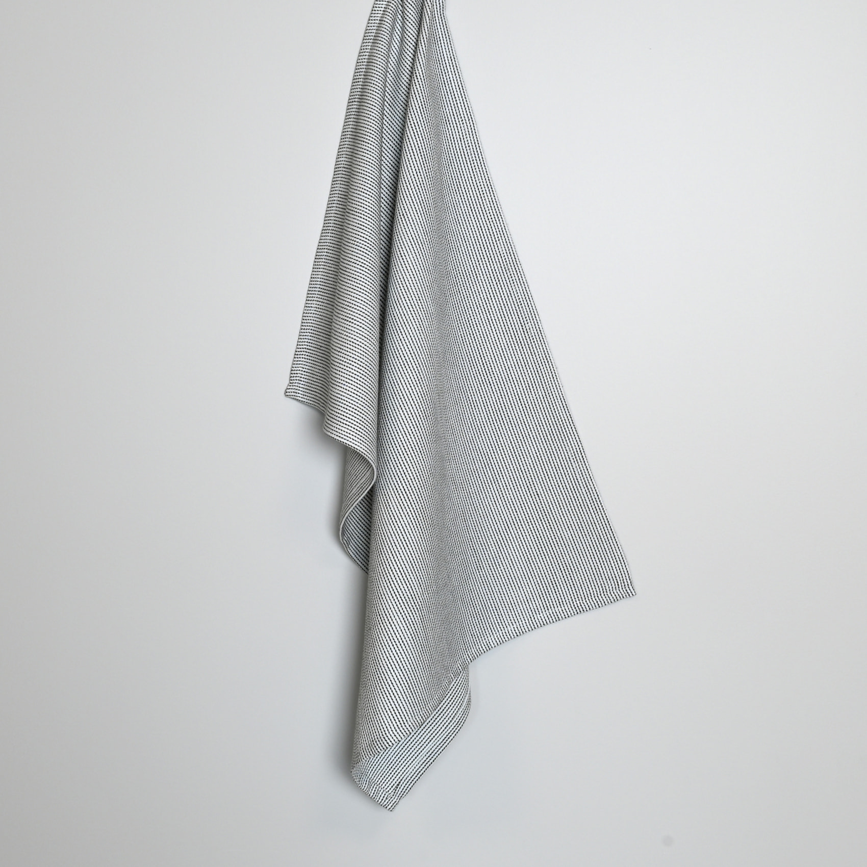 Torchon de cuisine rayé en coton - Noir