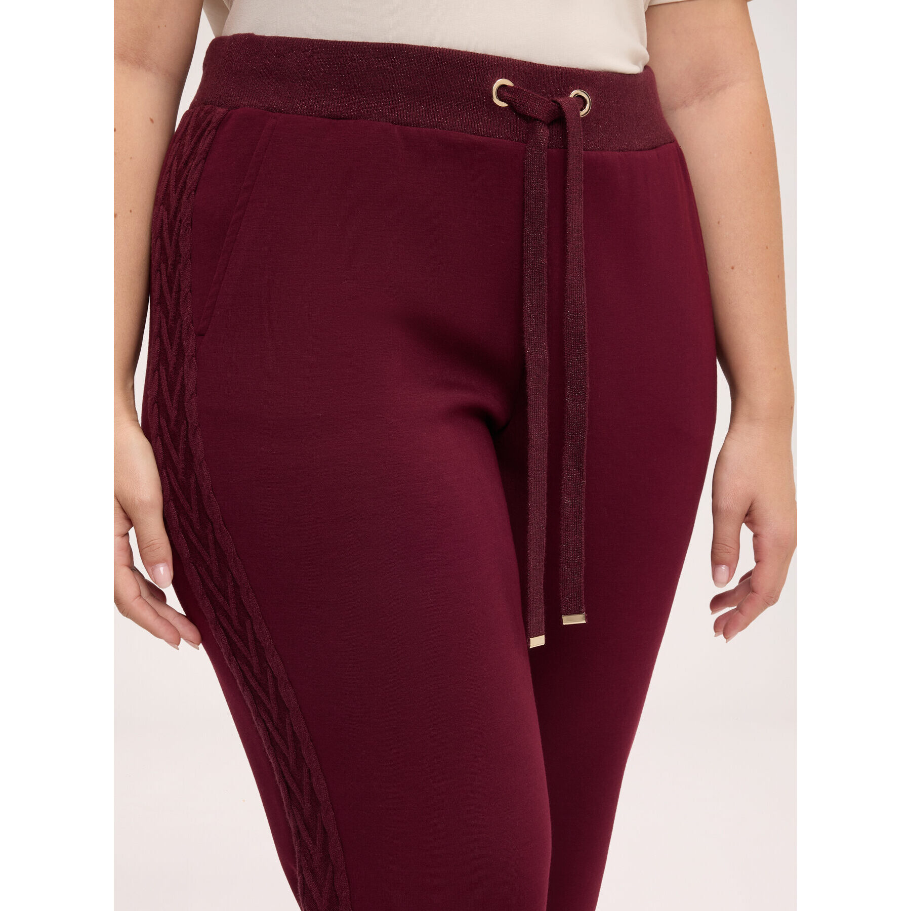 Fiorella Rubino - Jogger in misto modal con coulisse - Bordeaux