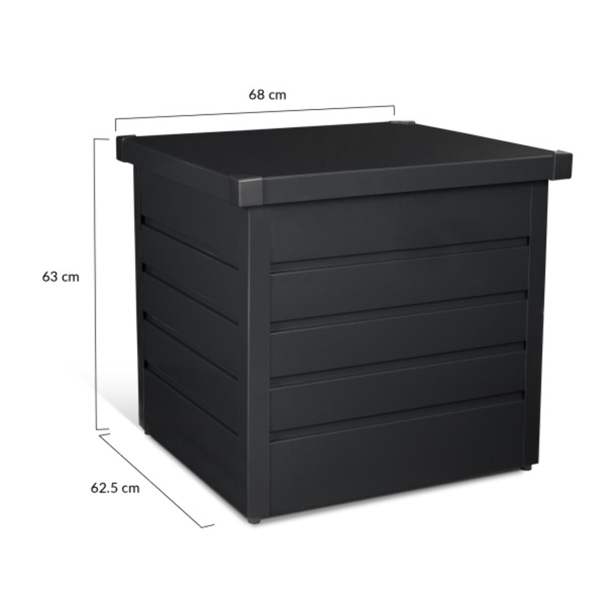Coffre de jardin métal gris 200L