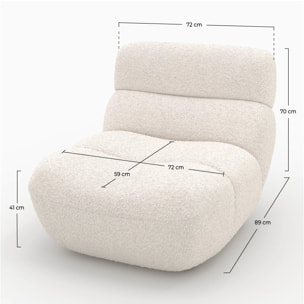 Fauteuil en tissu bouclé blanc - Teddy
