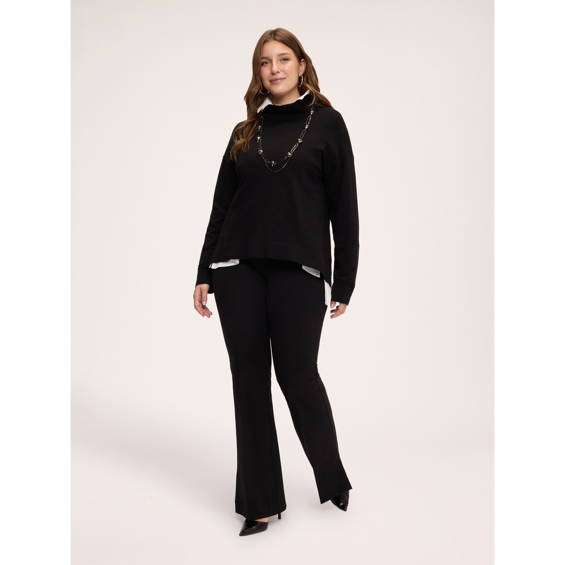 Fiorella Rubino - Pantaloni flare in Punto Milano - Nero