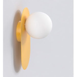 Lampada da parete Viva in acciaio arancione e vetro