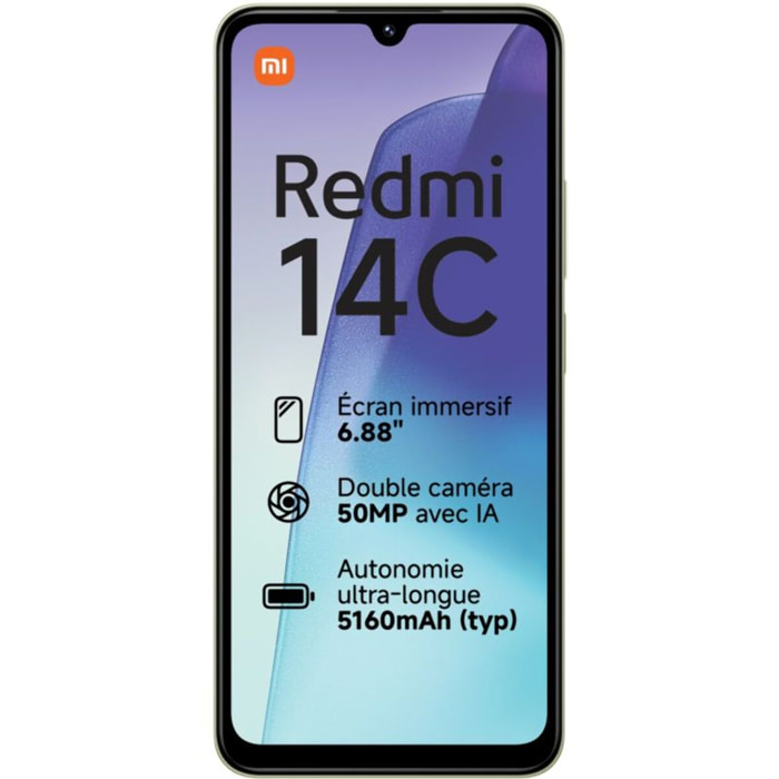 Smartphone XIAOMI Redmi 14C 256Go Vert