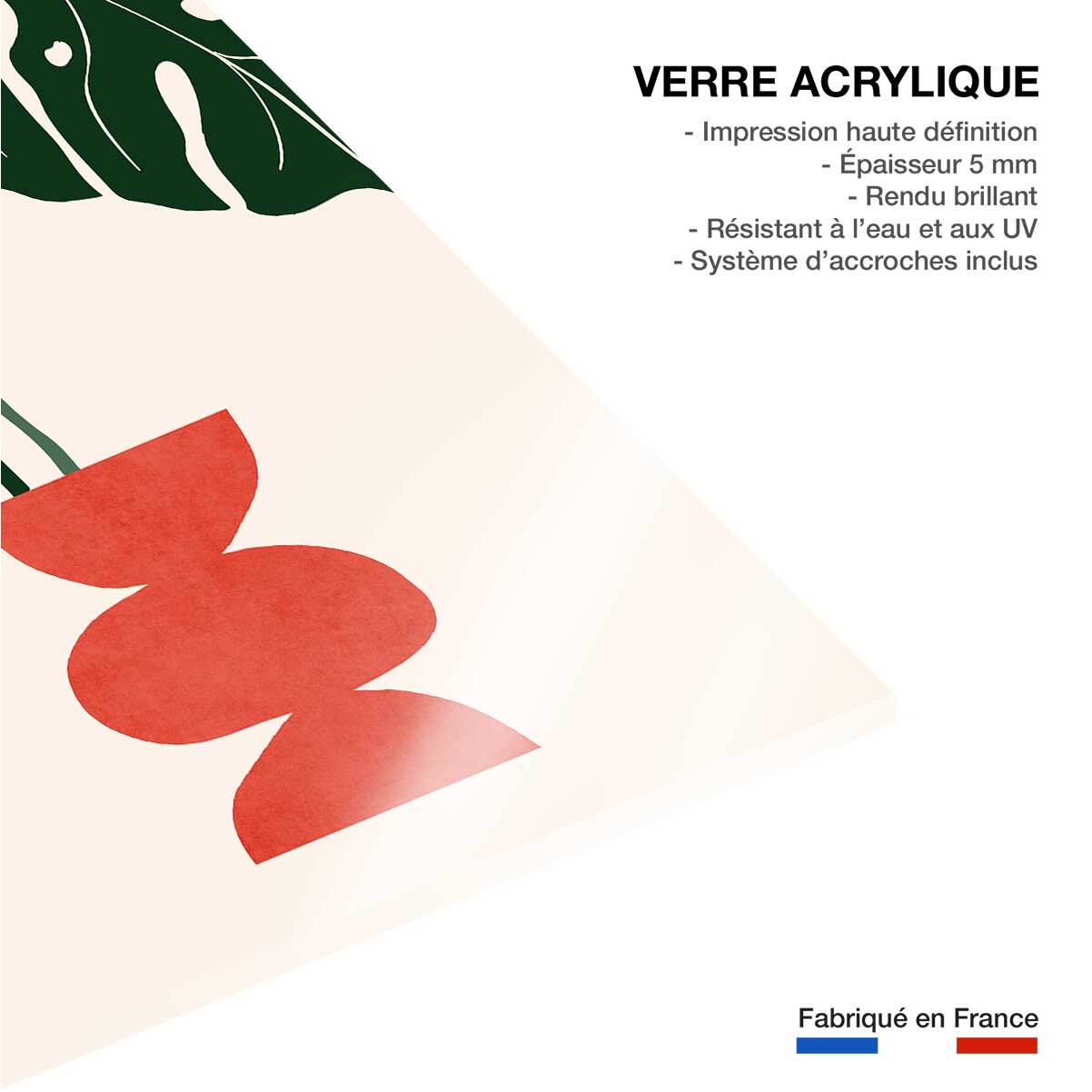 Tableau fleurs Deco vase Monstera Tableau plexiglas