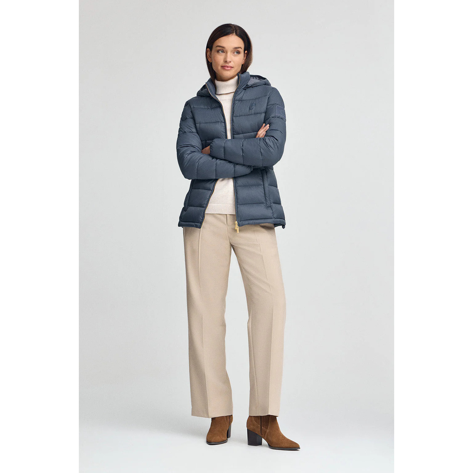 Chaqueta ultralight azul denim con logo Polo Club