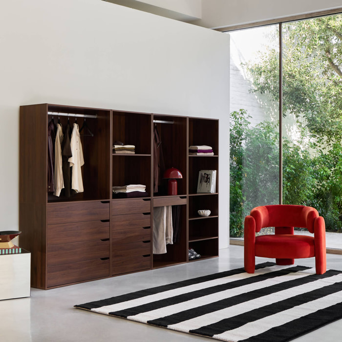 Kit dressing modulable décor bois 4 éléments NEPAL