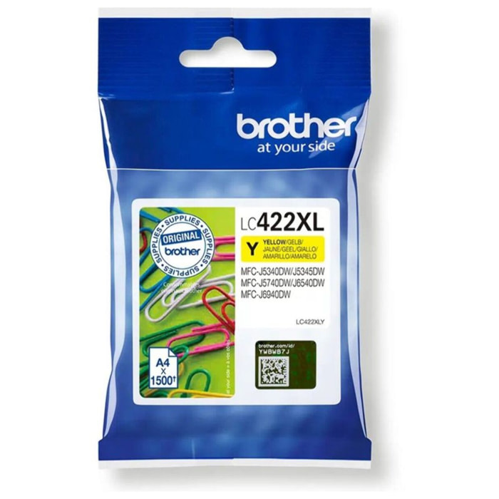 Cartouche d'encre BROTHER Originale LC422 XL Jaune (Yellow) Haute Capacité - LC422XLY