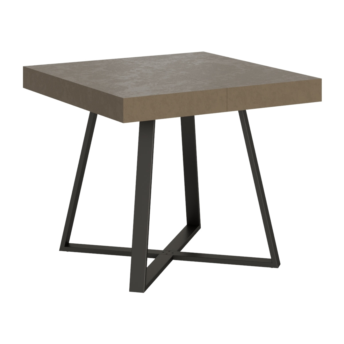 Tavolo allungabile 90x90/194 cm Abbraccio tortora gambe antracite