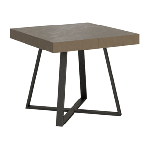 Tavolo allungabile 90x90/194 cm Abbraccio tortora gambe antracite