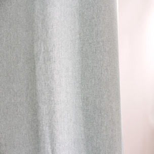 Rideau en coton recyclé  - Effet chiné - Gris clair