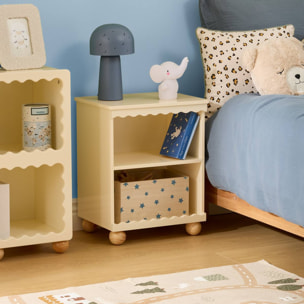 Table de Chevet Bouli Enfant 2 Niveaux Beige 40x30x50,5 cm