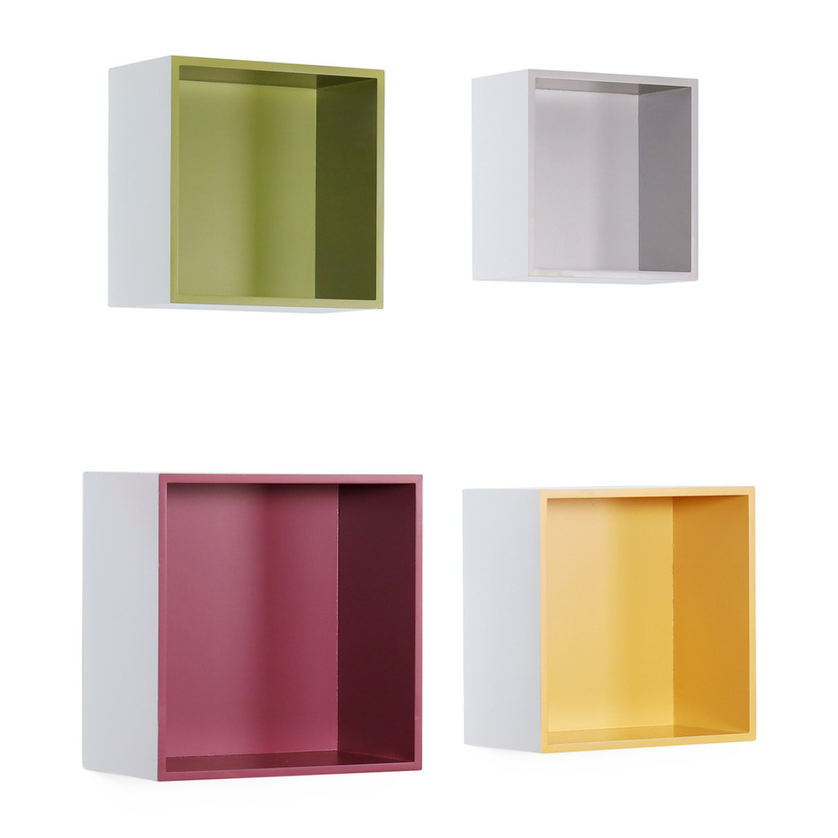 Set 4 Mensole a Cubo Quadro 210 Multicolor