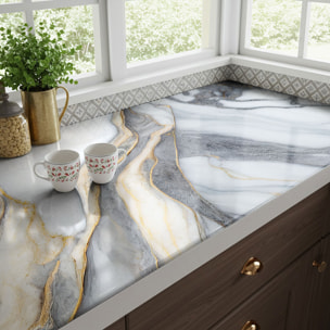 Rouleau revêtement adhésif imperméable - Sticker lavable plan de travail - ÉPOXY MARUVA