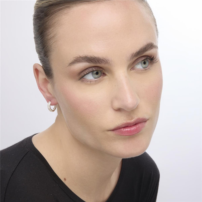 Pendientes acabado plata y Circonita Brillante