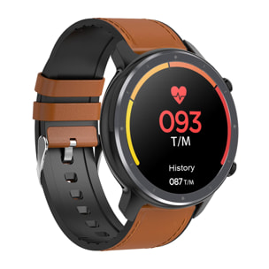 Smartwatch L11 con ECG, sfigmomanometro e O2. modalità sportive. Notifiche dell'app. Cinturino in pelle