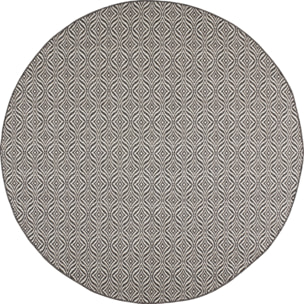 Moa- tapis d'extérieur rond noir à motif blanc
