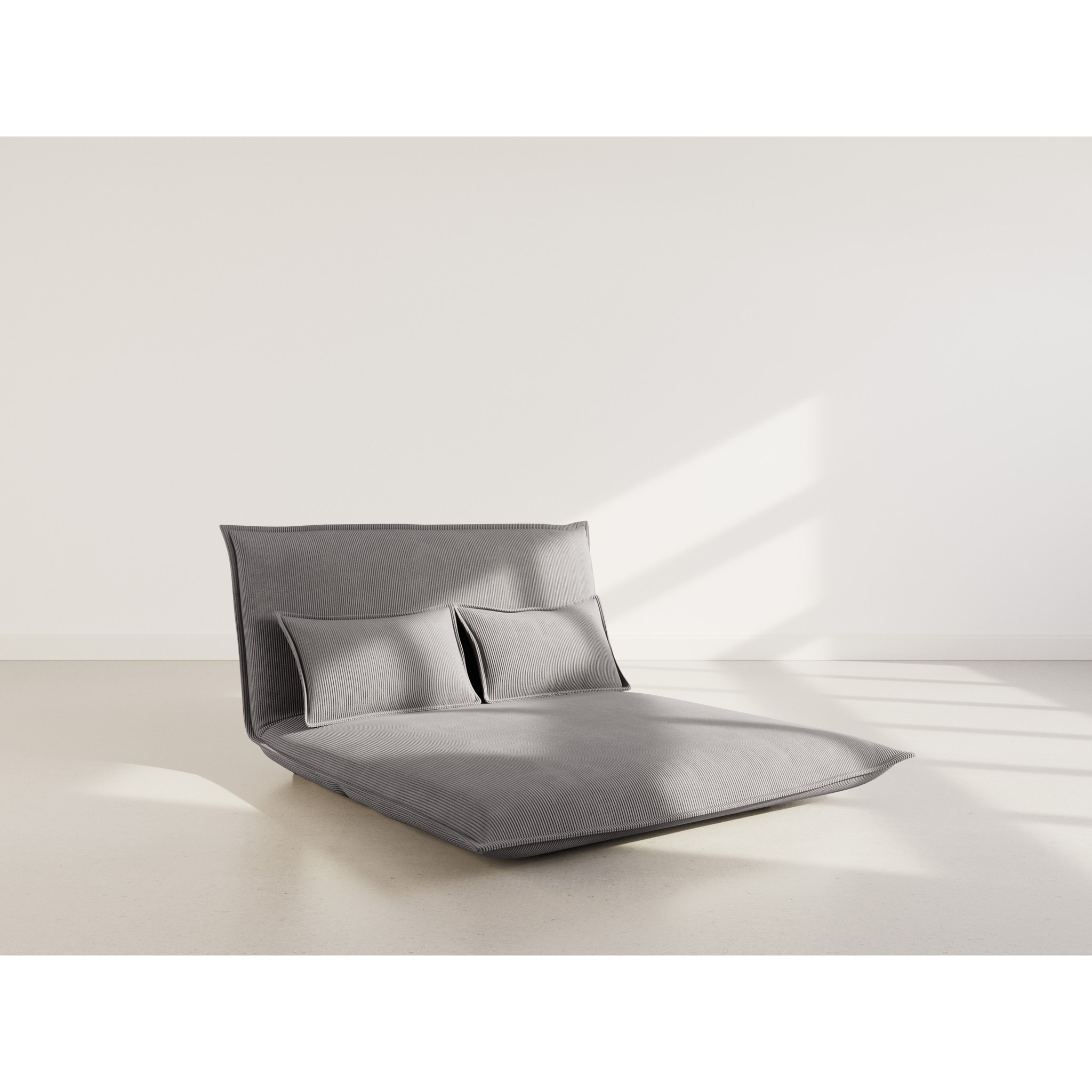 Candice - Banquette 2 places convertible clic-clac en velours côtelé - Gris foncé