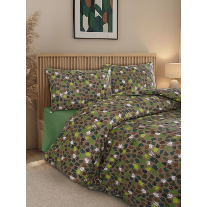 Parure housse de couette et taie(s) d'oreiller coton imprimé