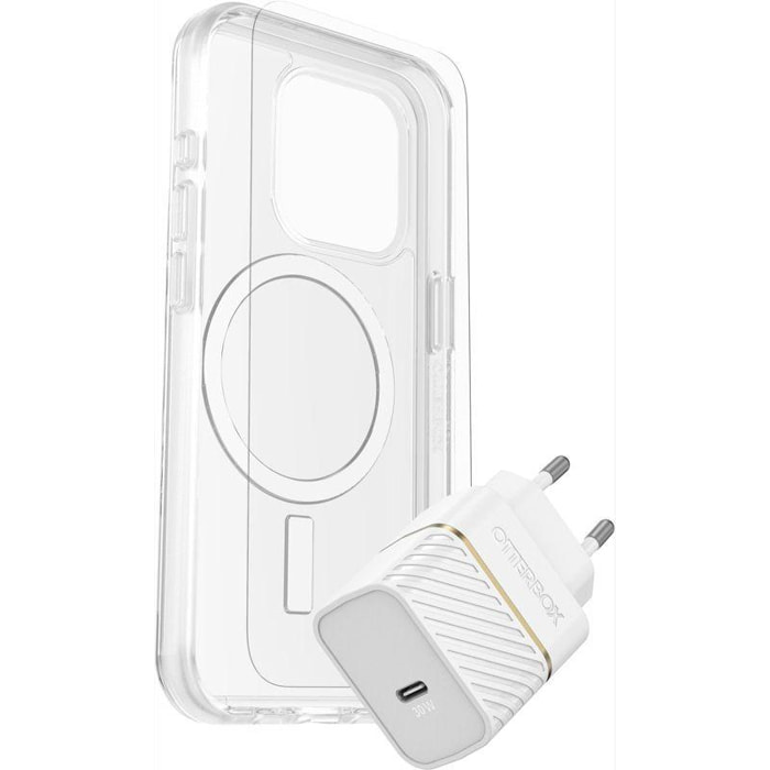Coque OTTERBOX Iphone 15 Pro verre + chargeur + coque