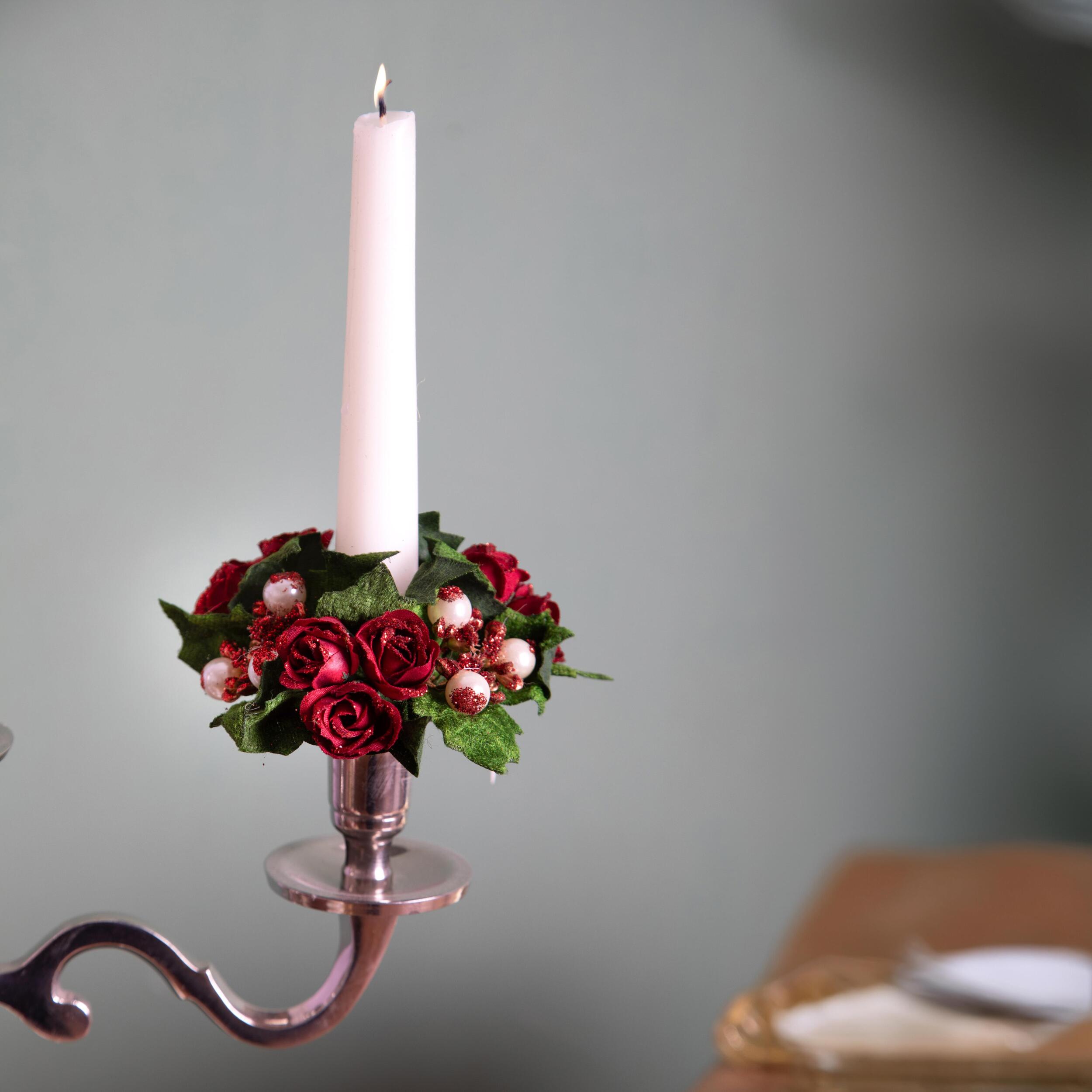 Girocandela rose con perle - Pezzi 24 - ROSSO - Bianchi Dino SpA