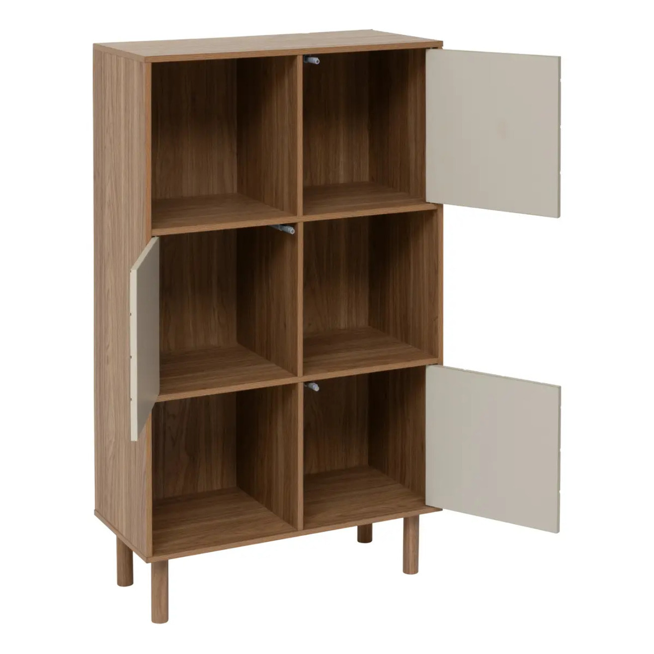 Etagère 6 cases Mix'N'Match bois et motif rayé