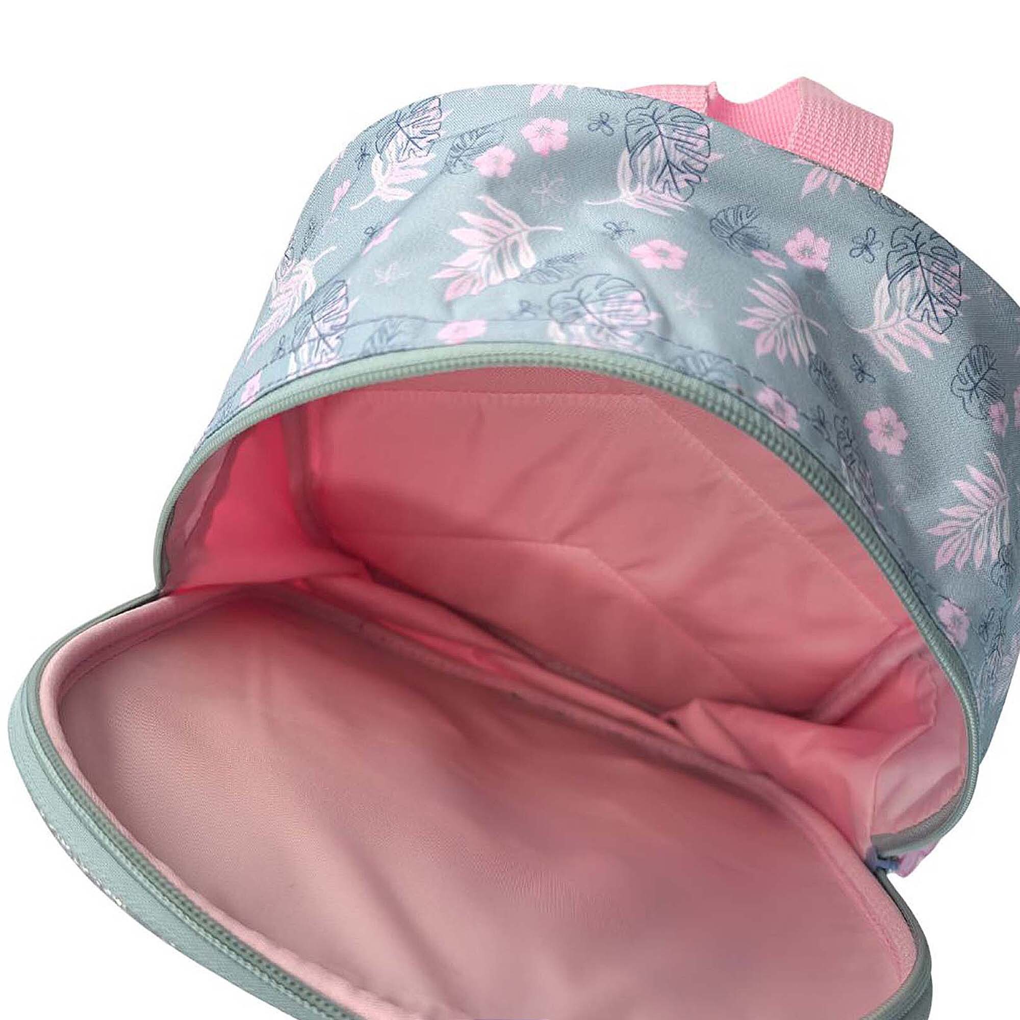 Stitch Pink Mochila Preescolar 3D. Bolsillo lateral. Espaldera acolchada.