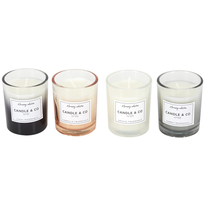 Bougie Parfumee X4 Coffret Harmony H5.9cm