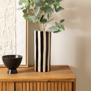 Vase céramique Edric noir & blanc H30cm