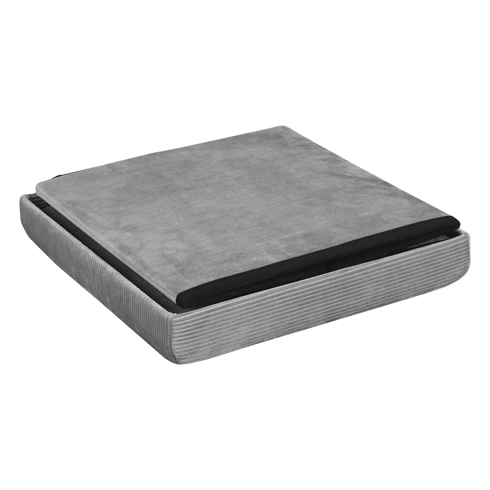 Coffre Pouf Pliable Velours Cotele Giulia Grism4