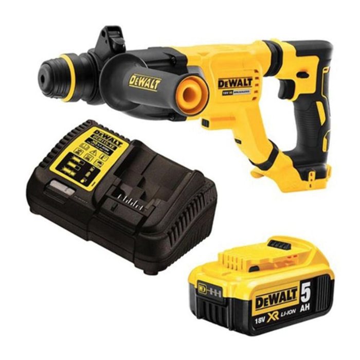 Perforateur-burineur SDS-Plus XR 3 Joules - Ø28 mm - DEWALT - avec une batterie 18V 5aH - chargeur - coffret - DCH263P1-QW