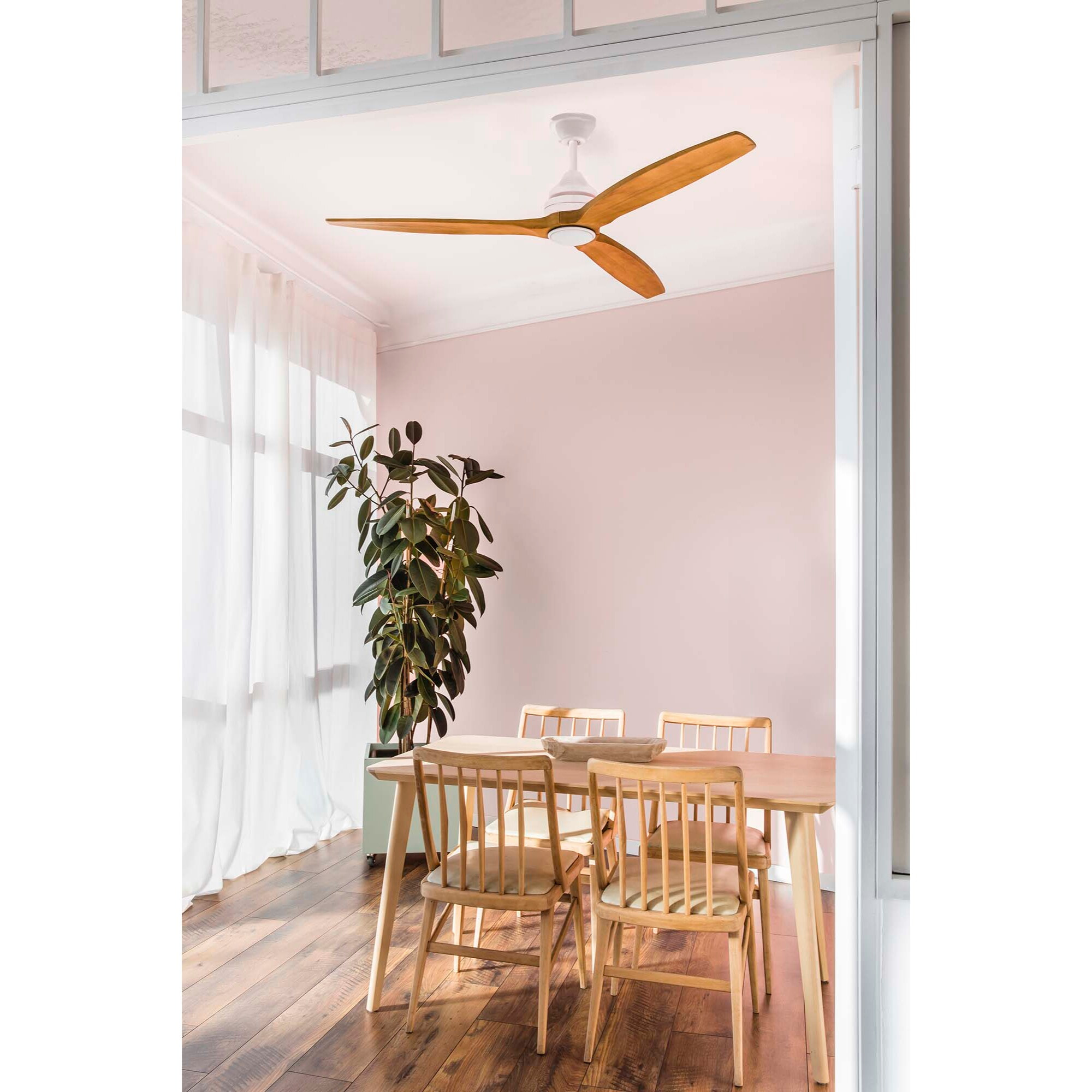 ALO L Ventilatore a soffitto bianca/legnoCCT