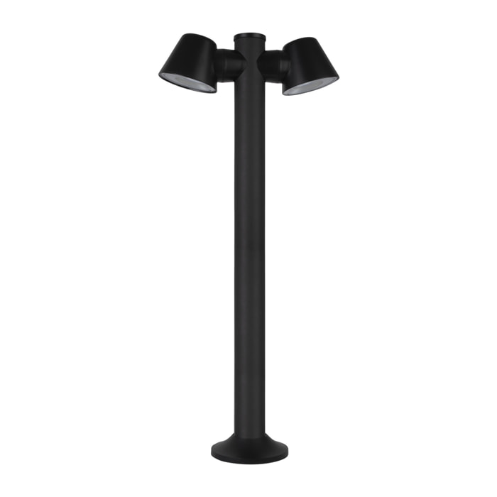 Forlight Cone - Baliza de Jardín con 2 Focos Orientables GU10 para Exterior con IP54 de Color Negro