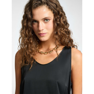 Elena Mirò - Top in raso - Nero