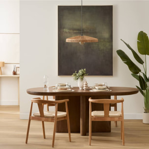 Table à manger Nagda ovale 100x200cm 8 places marron