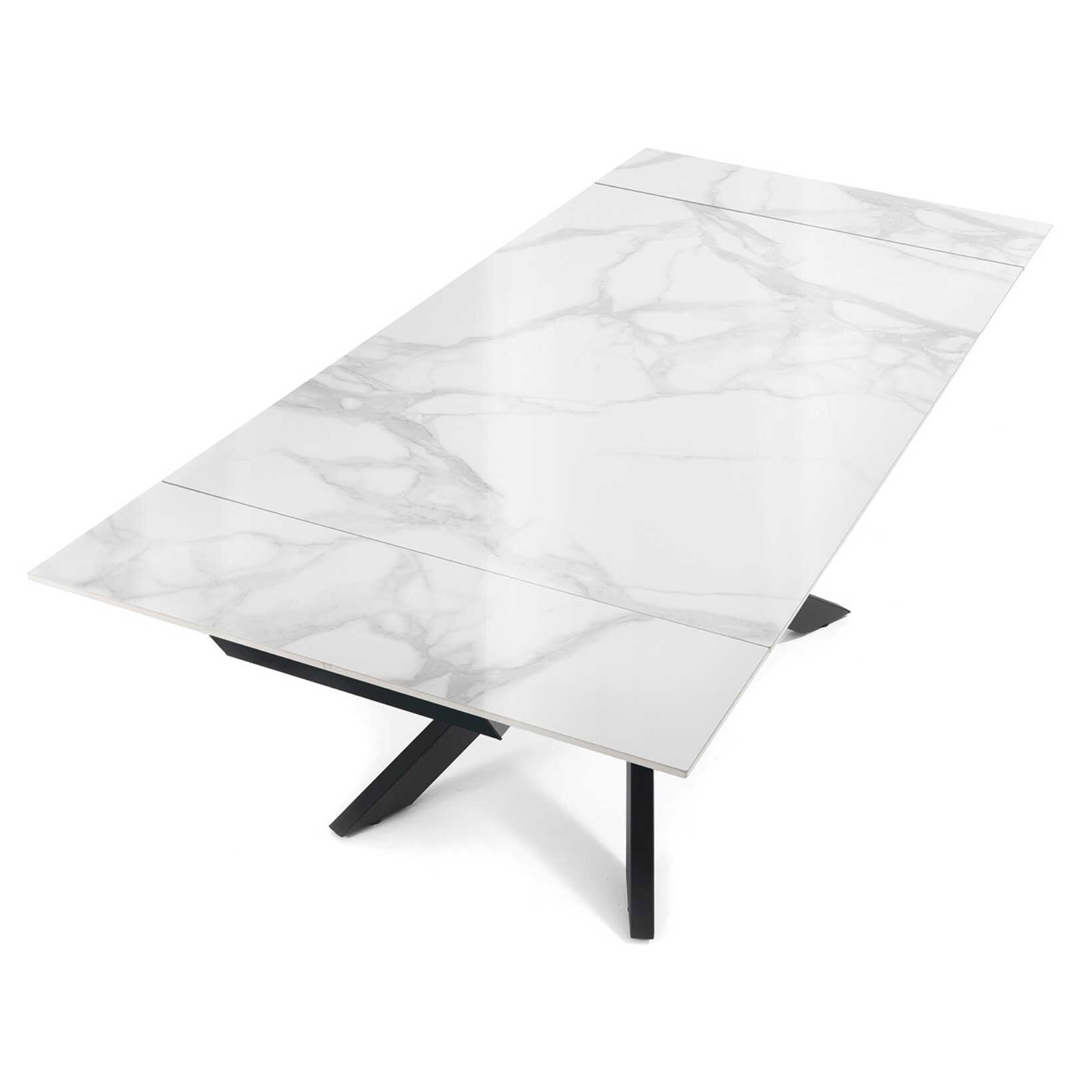 Tomasucci MELVIN EVO 160 MARBRE BLANC - Table extensible NOIRE