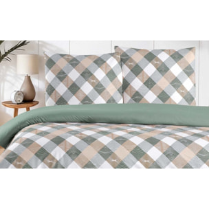 Parure housse de couette et taie(s) d'oreiller coton imprimé