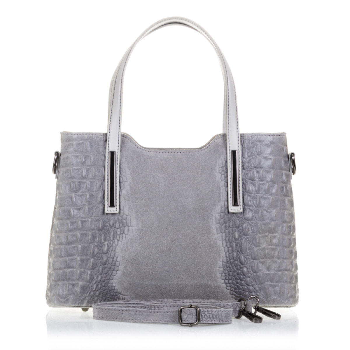 Fiesole Bolso tote Mujer.Piel auténtica Gamuza Grabado Cocodrilo