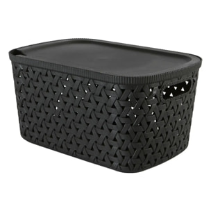 Panier "Tressy" en plastique noir 6,7L