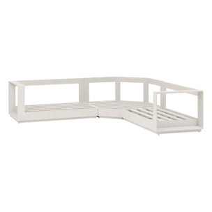 Salon d'angle de jardin "Allure" avoine 5 places en aluminium et polyester