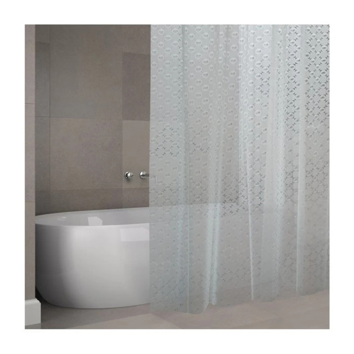 Rideau de douche EVA KOLDING 180x200cm QUALITà PREMIUM Transparent - Anneaux inclus MSV