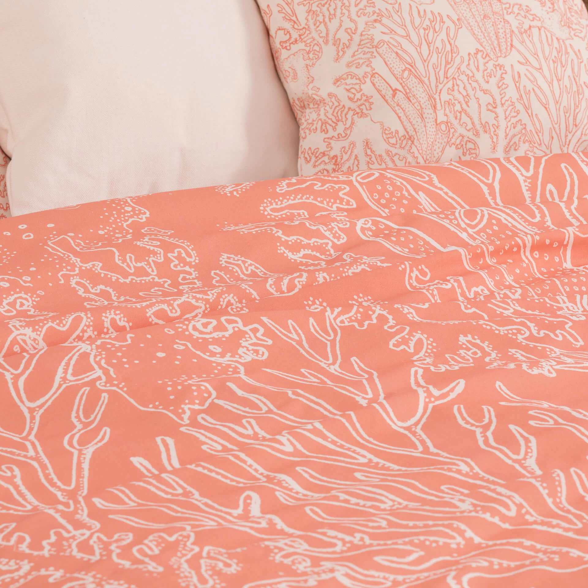 Housse de couette en 100% coton 157 fils Estarit Corail