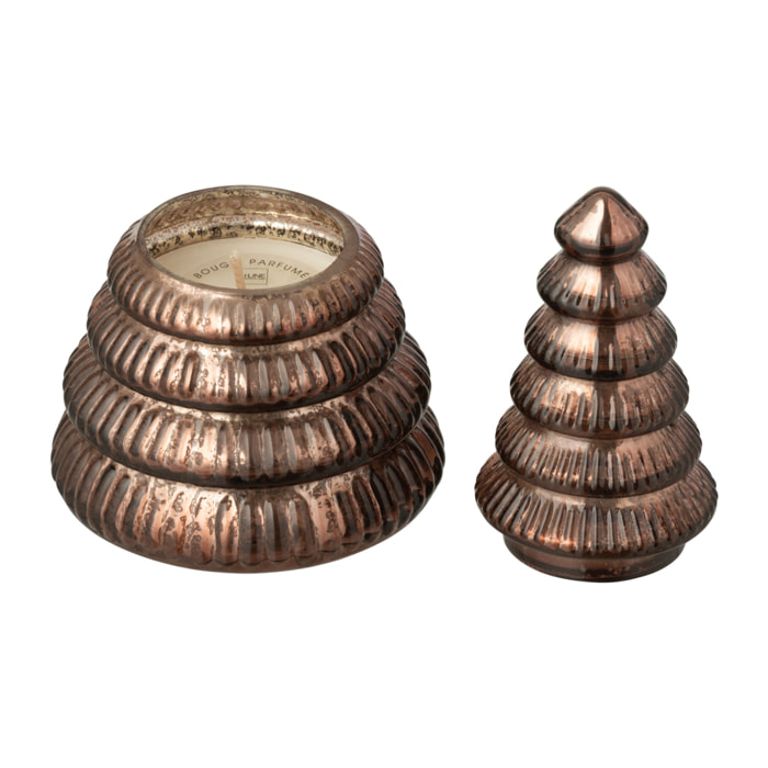 J-Line bougie parfumée Arbre Cotelé - verre - marron - small