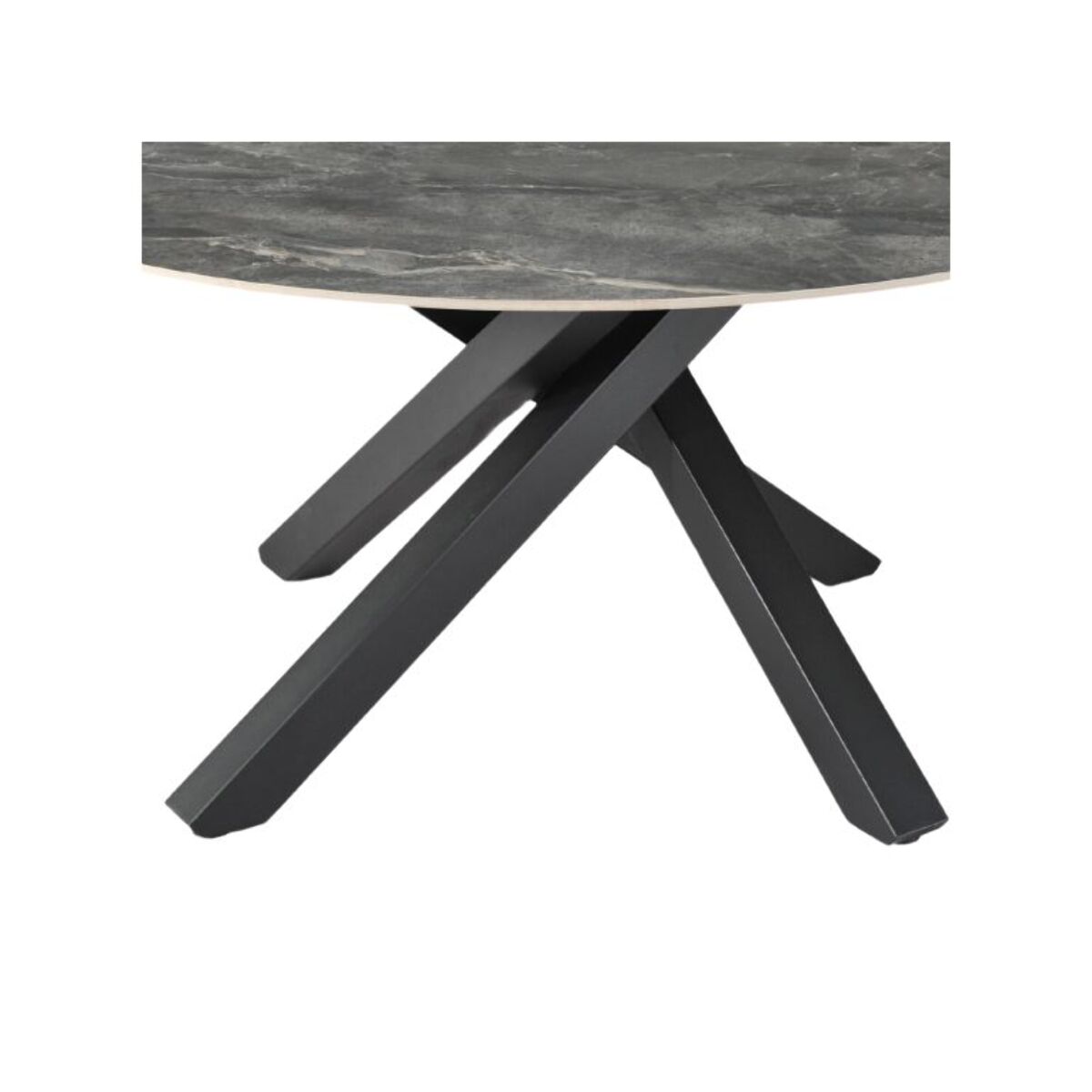 Table de repas D. 150 cm en céramique gris marbré cuivré - MARIA