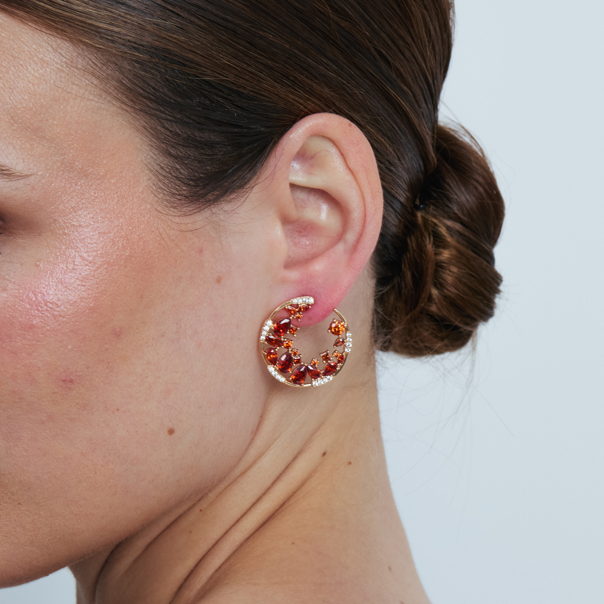 Pendientes Sabach acabado oro rosa 18k