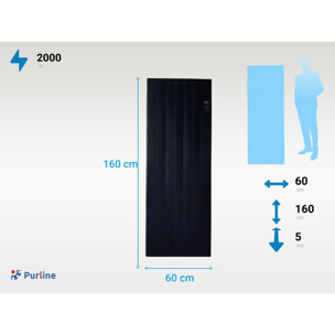 Emisor térmico diseño vertical 2000W con control Wifi CENIT B2000 PURLINE