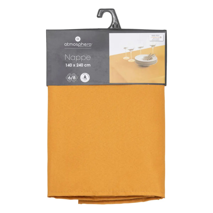 Nappe anti-tâche jaune moutarde 140x240cm