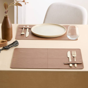 Set de table rectangulaire Glenn 30x45cm camel